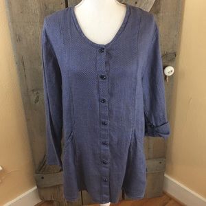 FLAX By Jeanne Englehart 100% Linen Top Size Small